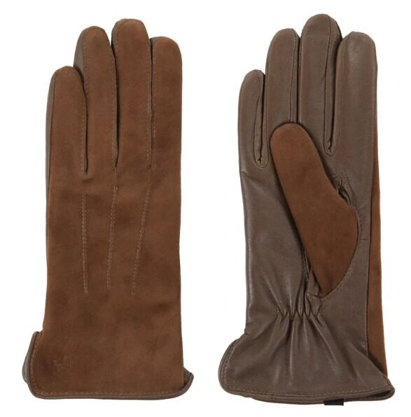 Leather and Suede Driving Gloves – Camel