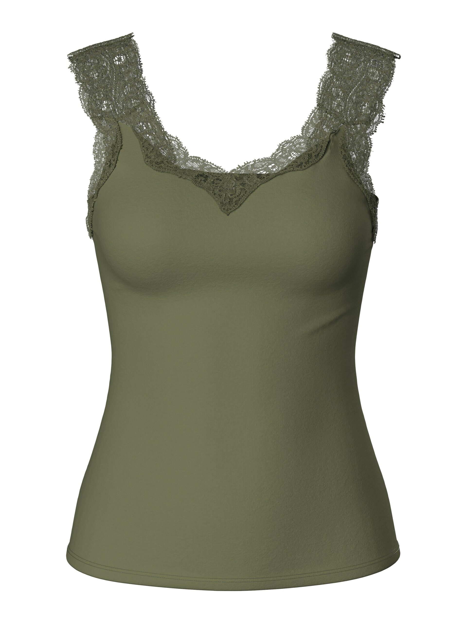 Barbera Lace Vest – Deep Lichen Green